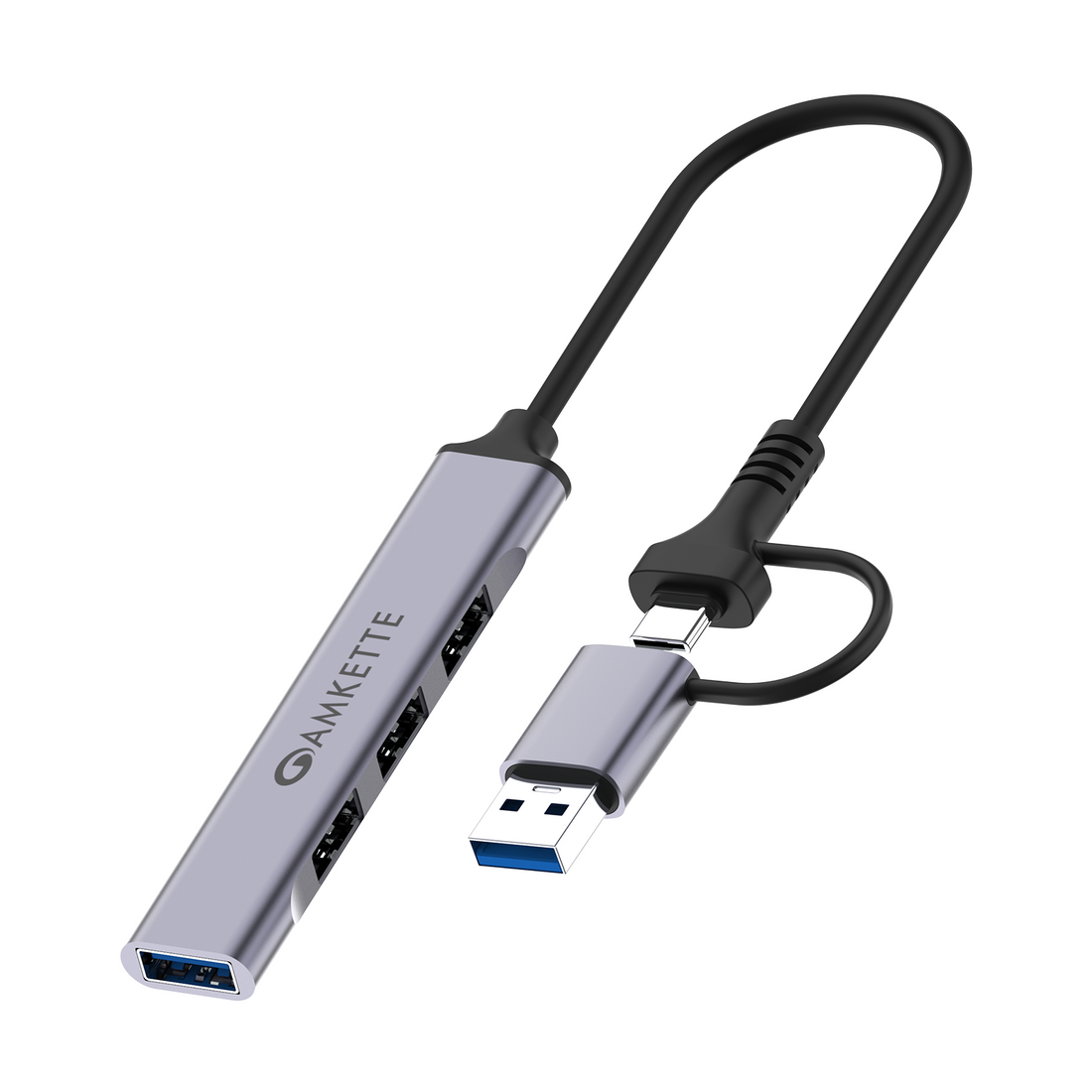 Amkette 4 Port Hybrid USB 3.0 Hub Type C+A